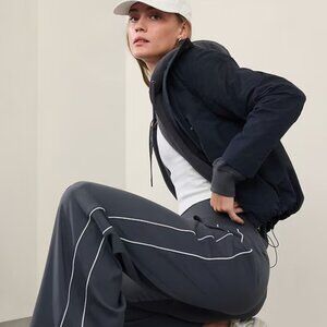 Venice High Rise Track Stripe Wide Leg Pant, Granite Blue/White Stripe - NWT!